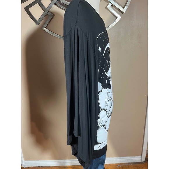 KILLSTAR Black Long Sleeve Unicorn Moon Stars Crystal Graphic Tunic Top Small - Picture 3 of 7